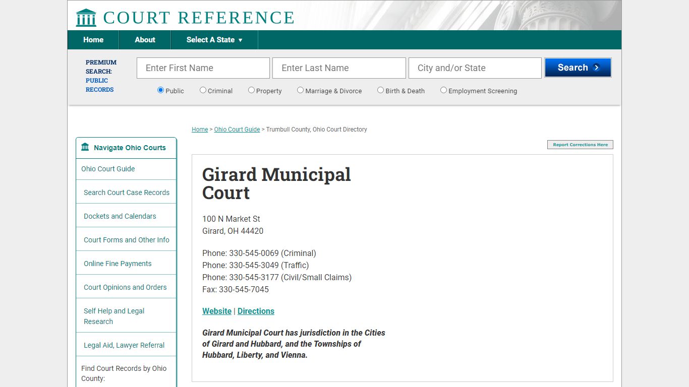 Girard Municipal Court - Courtreference.com
